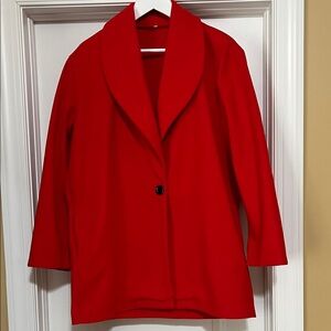Elegant Bright Red Women's Coat Topper. XL. Poly/cotton blend